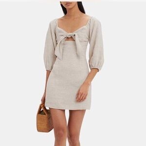 Suboo Tie Front Linen Dress